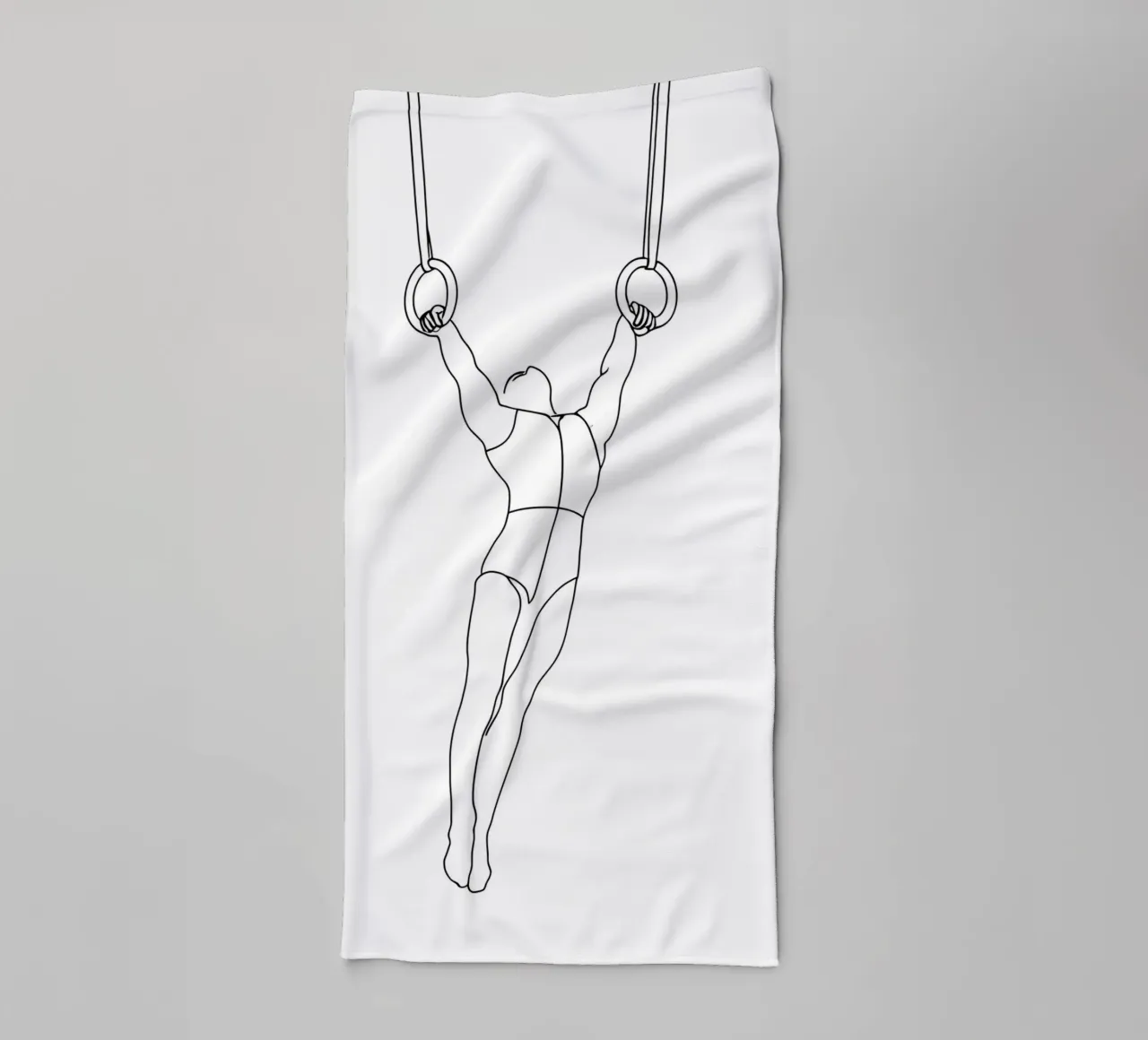Ginnasta - Line art minimalista asciugamano da bagno da Viv Line Art