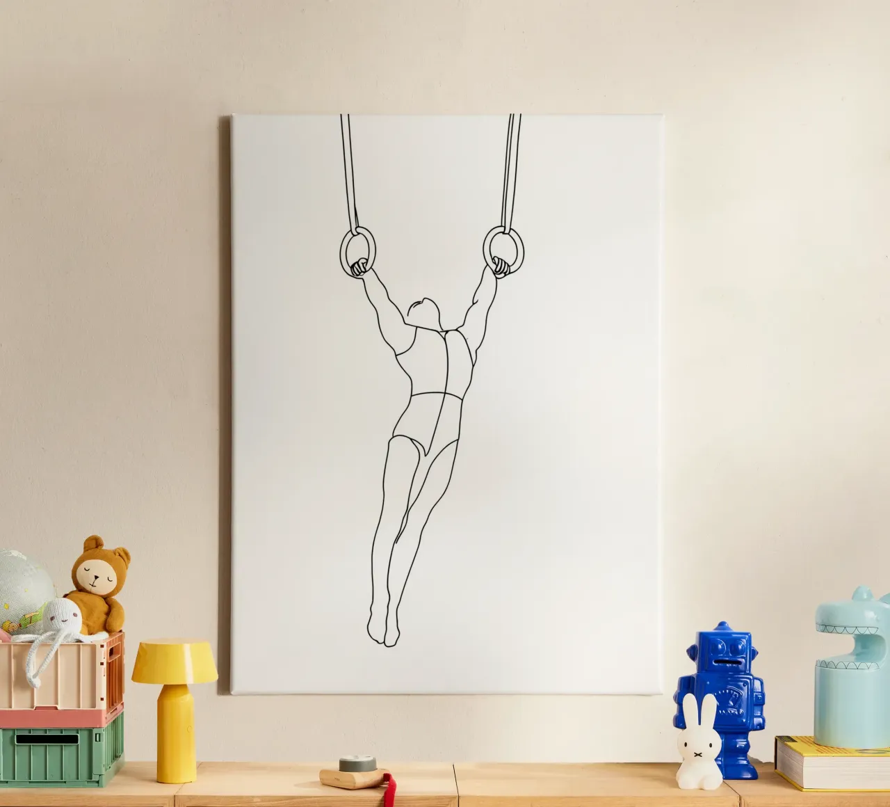 Ginnasta - Line art minimalista tela da Viv Line Art