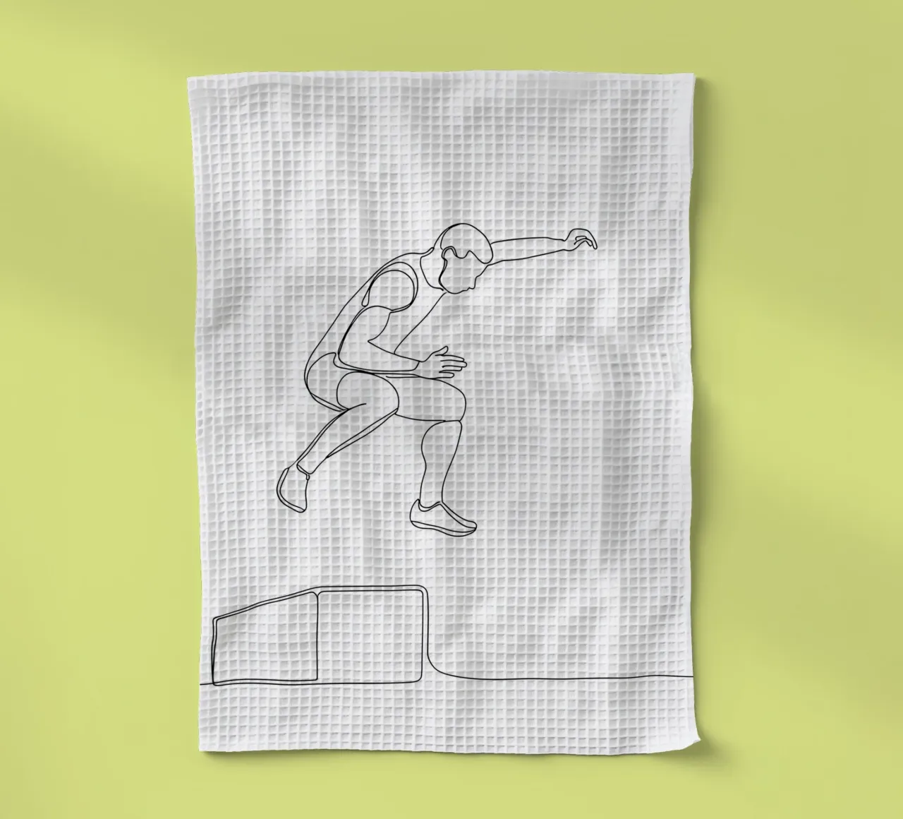 Sport de saut - Minimalist Line Art torchon de Viv Line Art