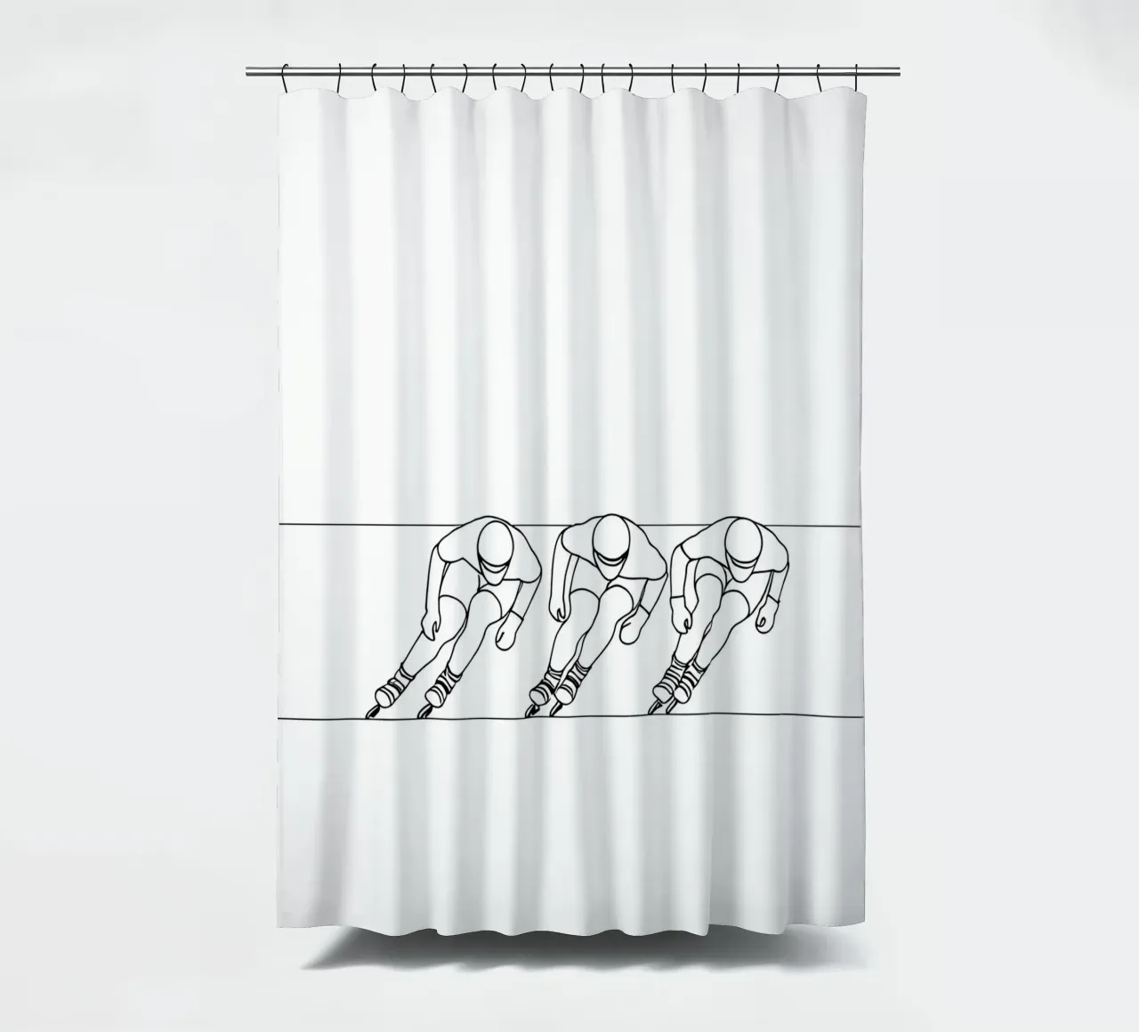 Rollerblade - Minimalist Line Art shower curtain by Viv Line Art
