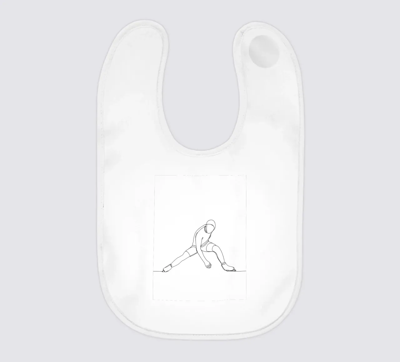 Pattinatore su ghiaccio - Line Art minimalista bavaglino da Viv Line Art