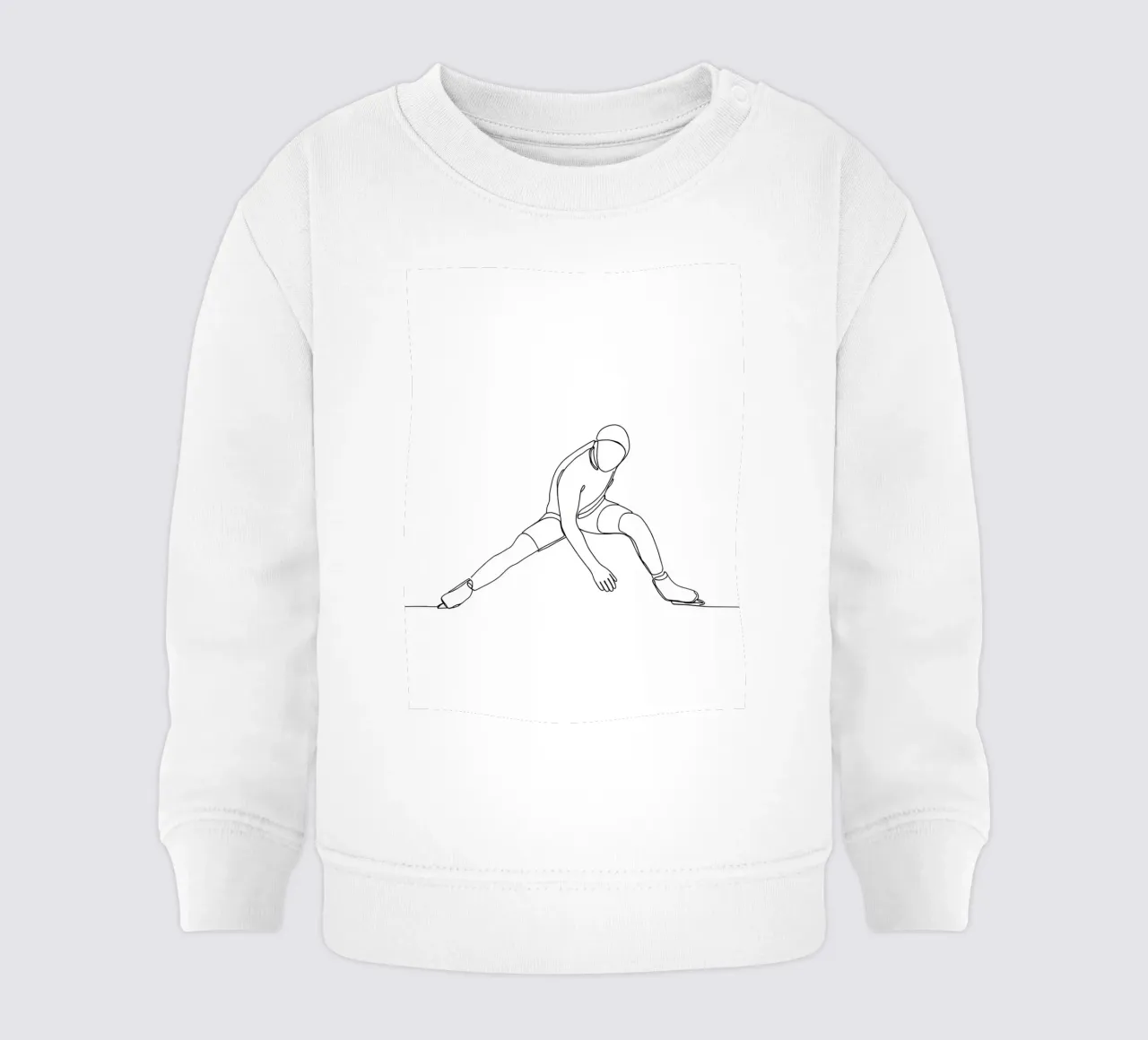 Pattinatore su ghiaccio - Line Art minimalista felpa neonato da Viv Line Art