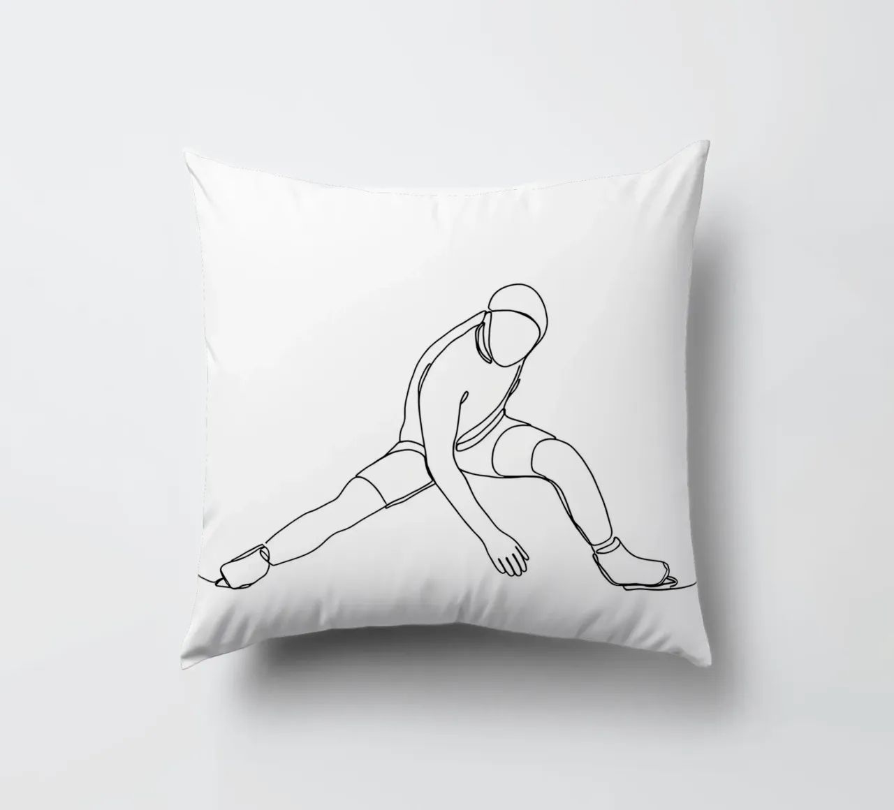 Ice Skater - Minimalist Line Art decorative cushion by Viv Line Art