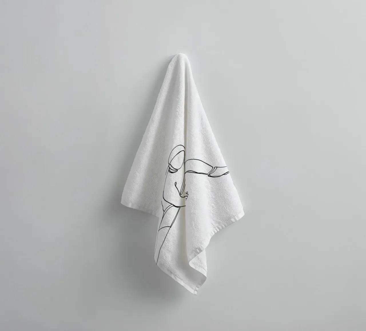 Ice Skater - Minimalist Line Art towel by Viv Line Art