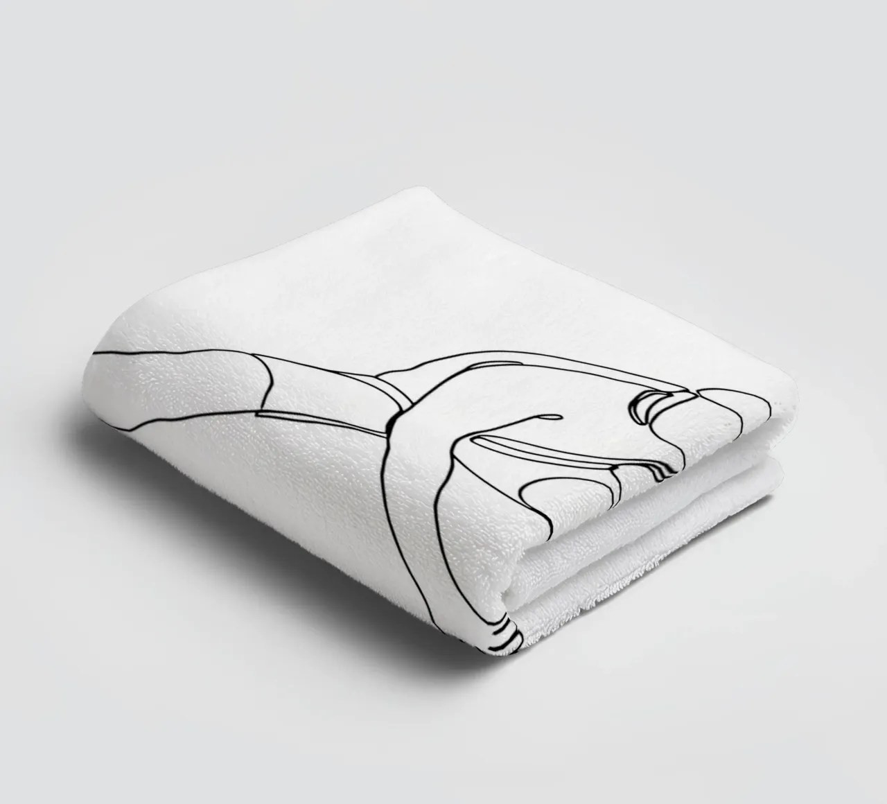 Ice Skater - Minimalist Line Art towel by Viv Line Art