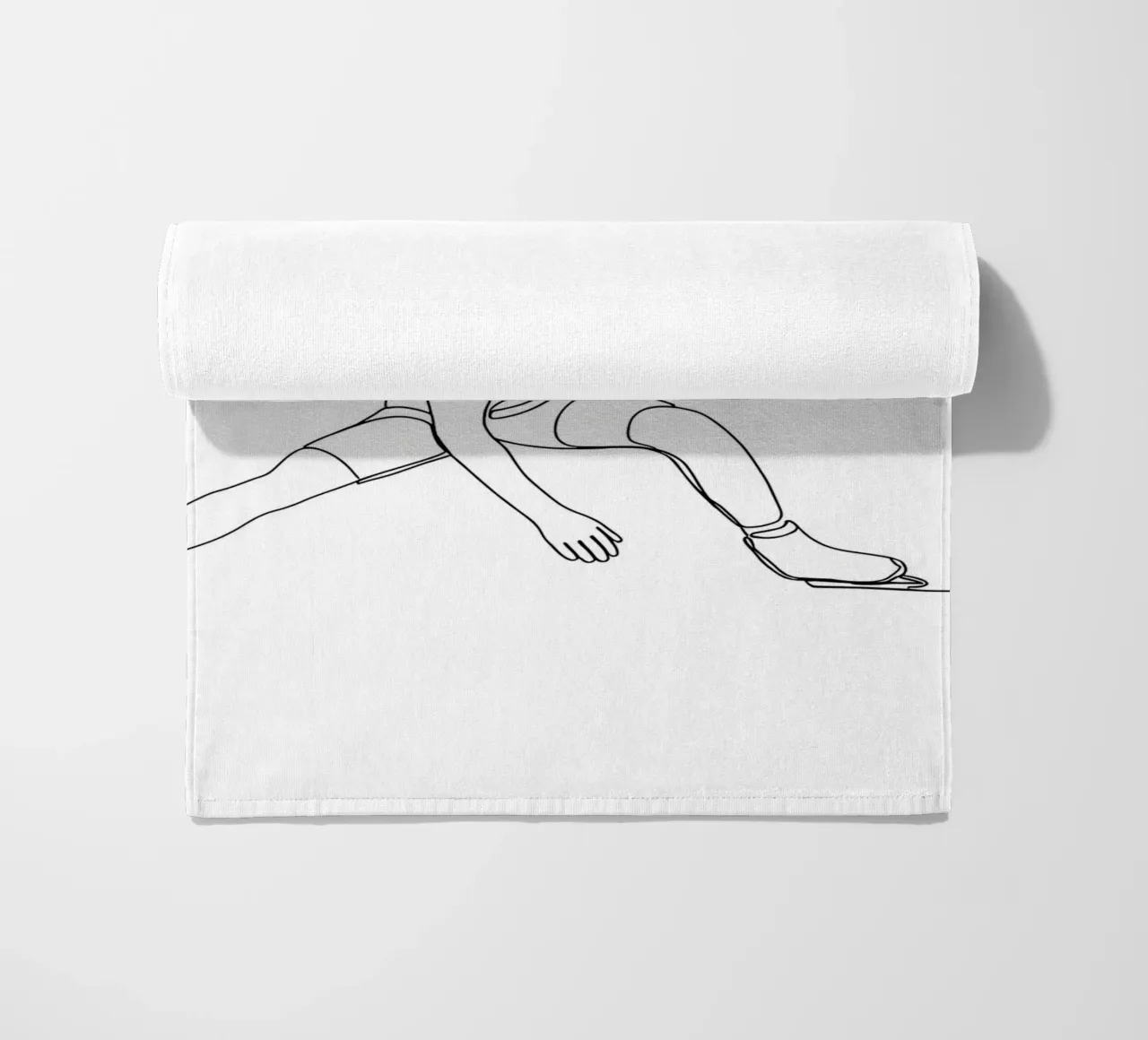 Pattinatore su ghiaccio - Line Art minimalista telo mare da Viv Line Art