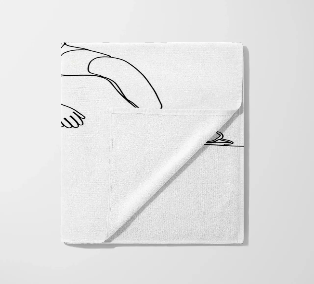 Pattinatore su ghiaccio - Line Art minimalista telo mare da Viv Line Art