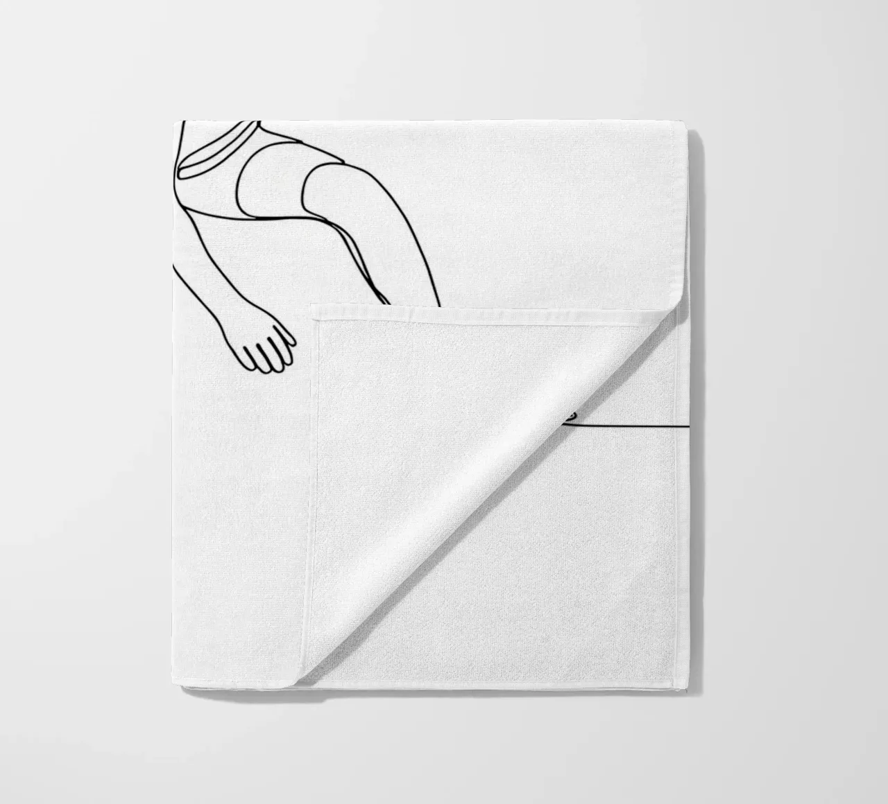 Pattinatore su ghiaccio - Line Art minimalista telo mare da Viv Line Art