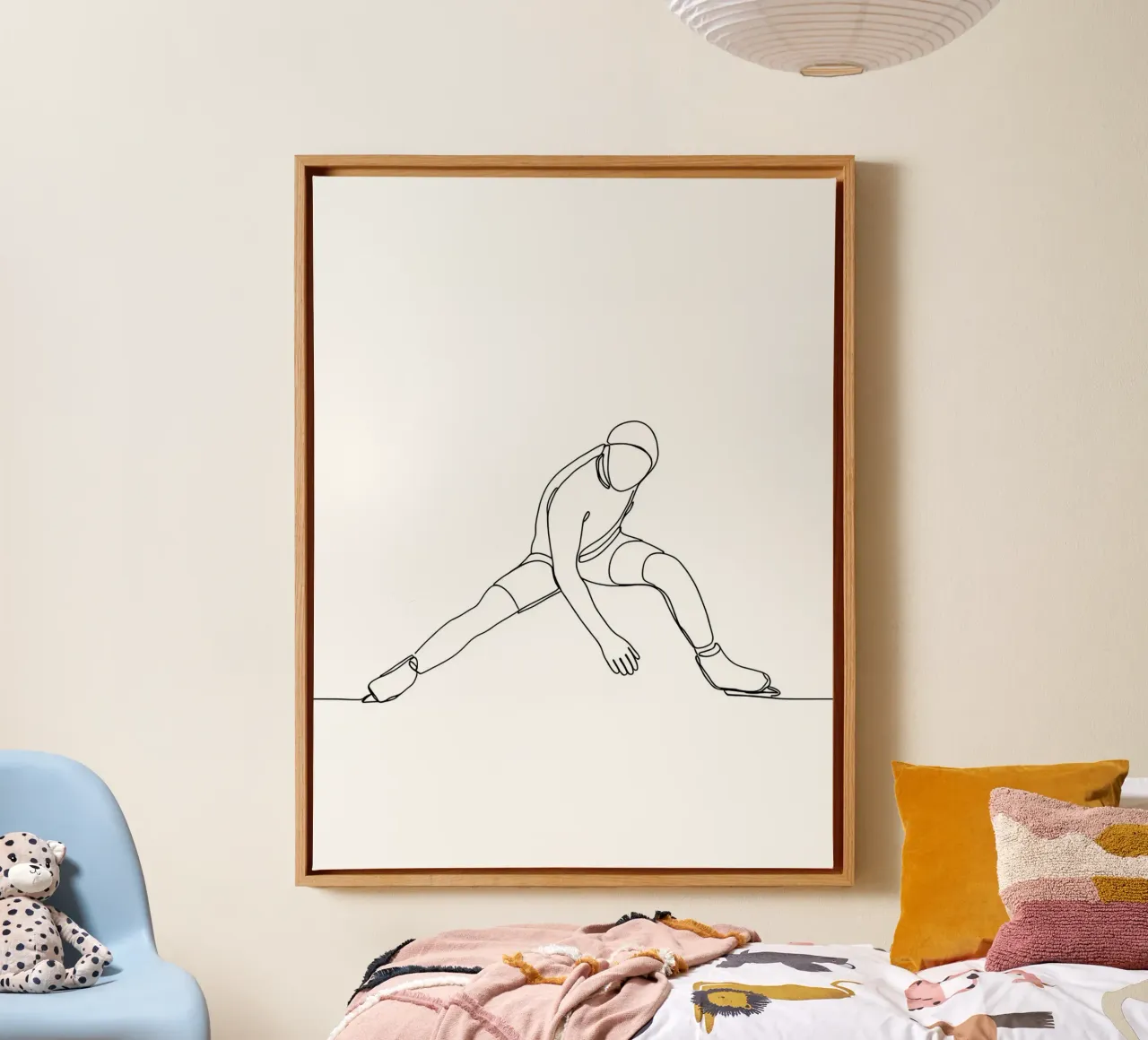 Ice Skater - Minimalist Line Art canvas by Viv Line Art