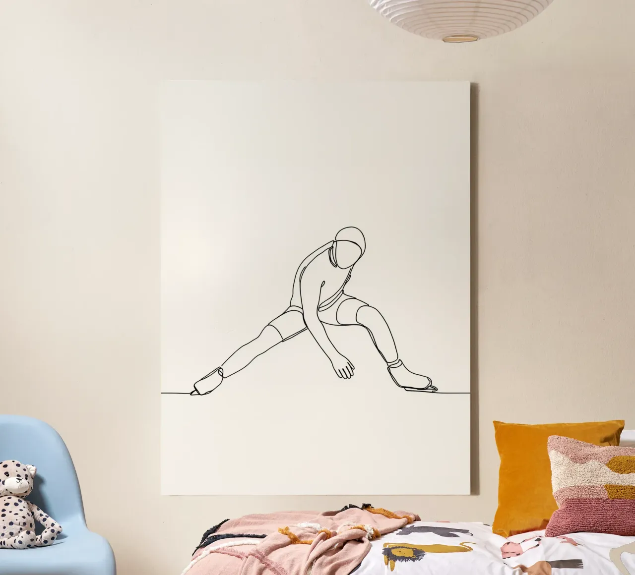 Ice Skater - Minimalist Line Art canvas by Viv Line Art