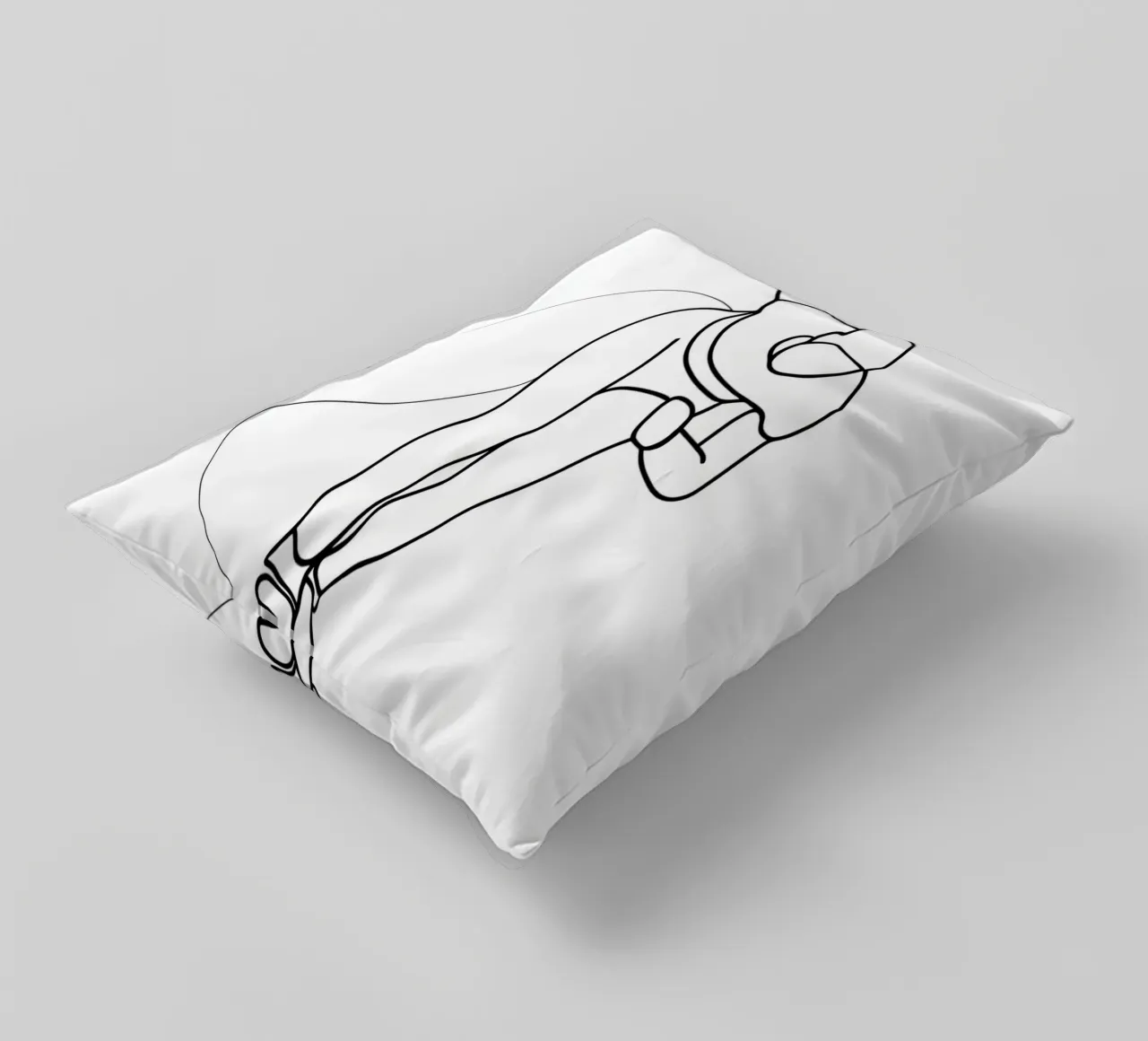 Pattinatore su ghiaccio - Line Art minimalista cuscino da Viv Line Art