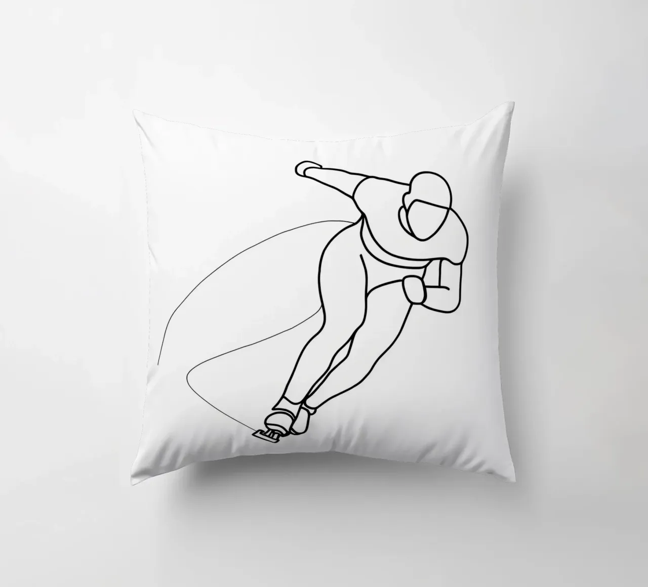 Pattinatore su ghiaccio - Line Art minimalista cuscino da Viv Line Art