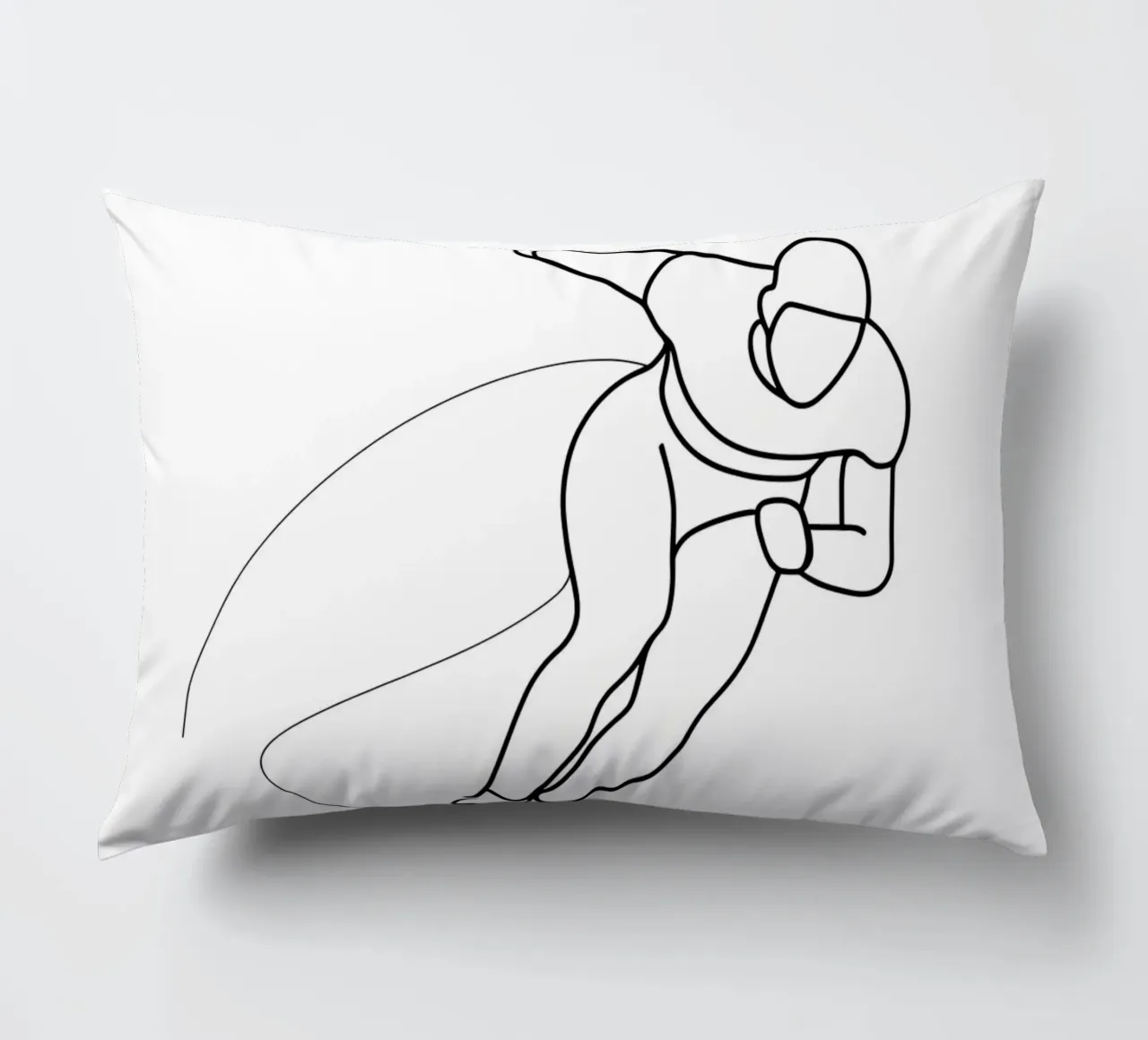 Pattinatore su ghiaccio - Line Art minimalista cuscino da Viv Line Art