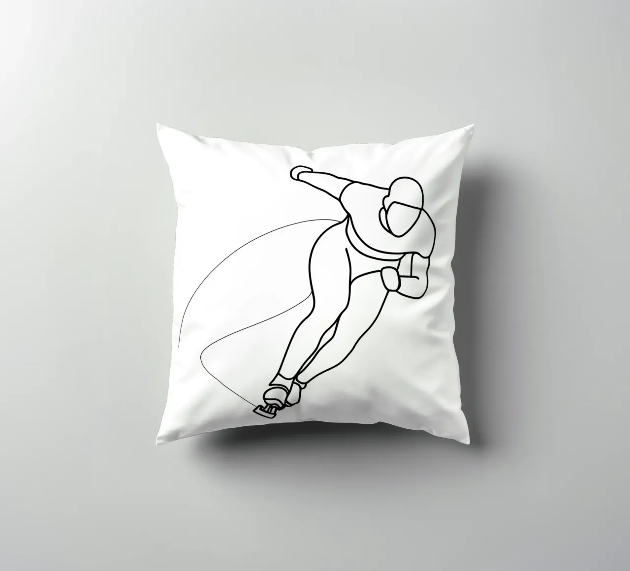 Pattinatore su ghiaccio - Line Art minimalista cuscino da Viv Line Art