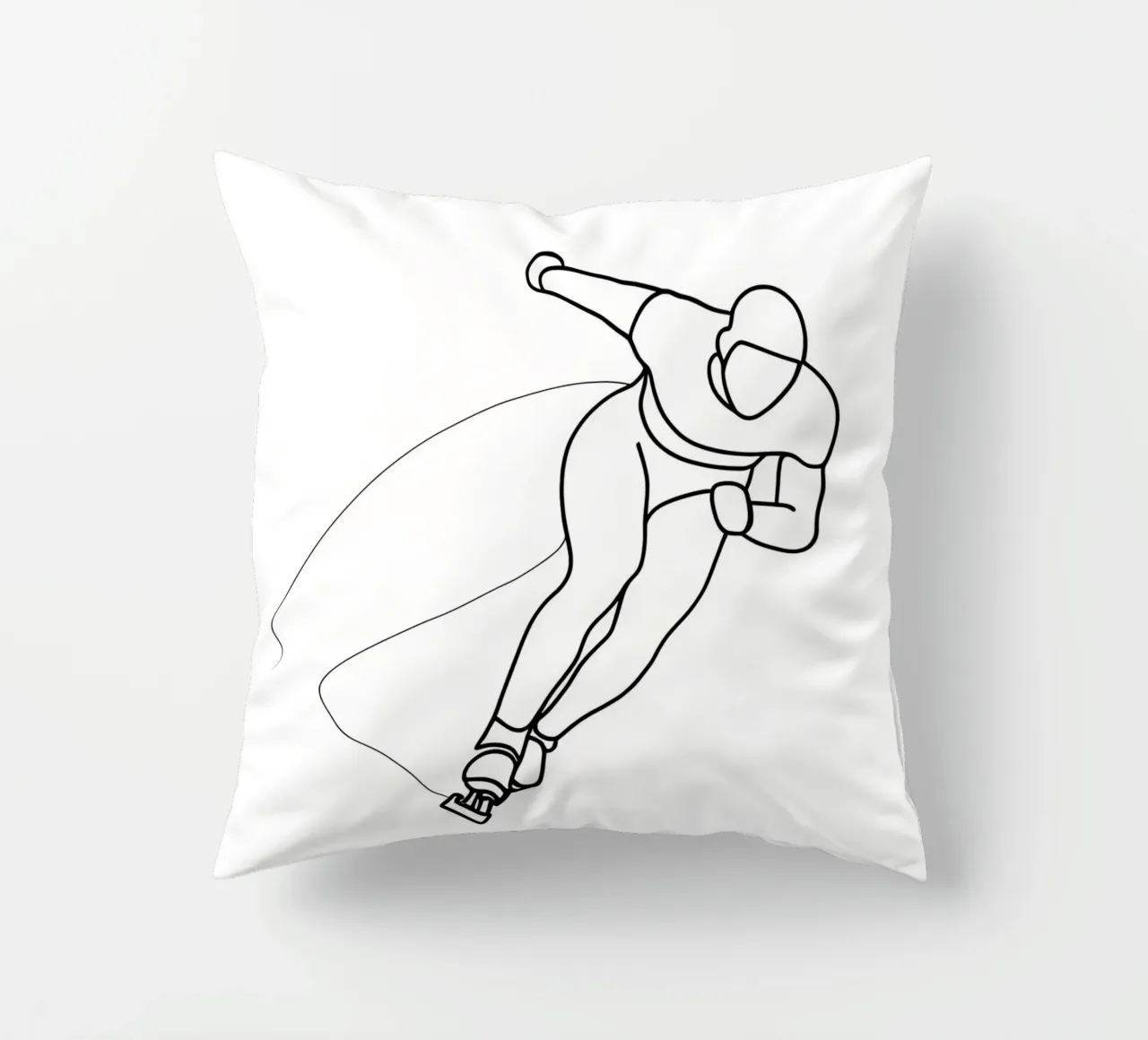 Pattinatore su ghiaccio - Line Art minimalista cuscino da Viv Line Art
