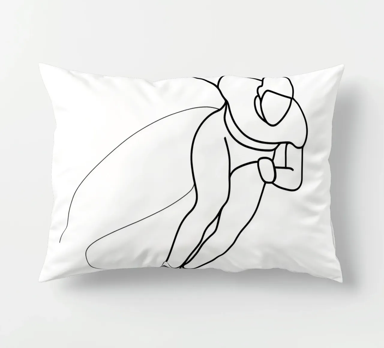 Pattinatore su ghiaccio - Line Art minimalista cuscino da Viv Line Art