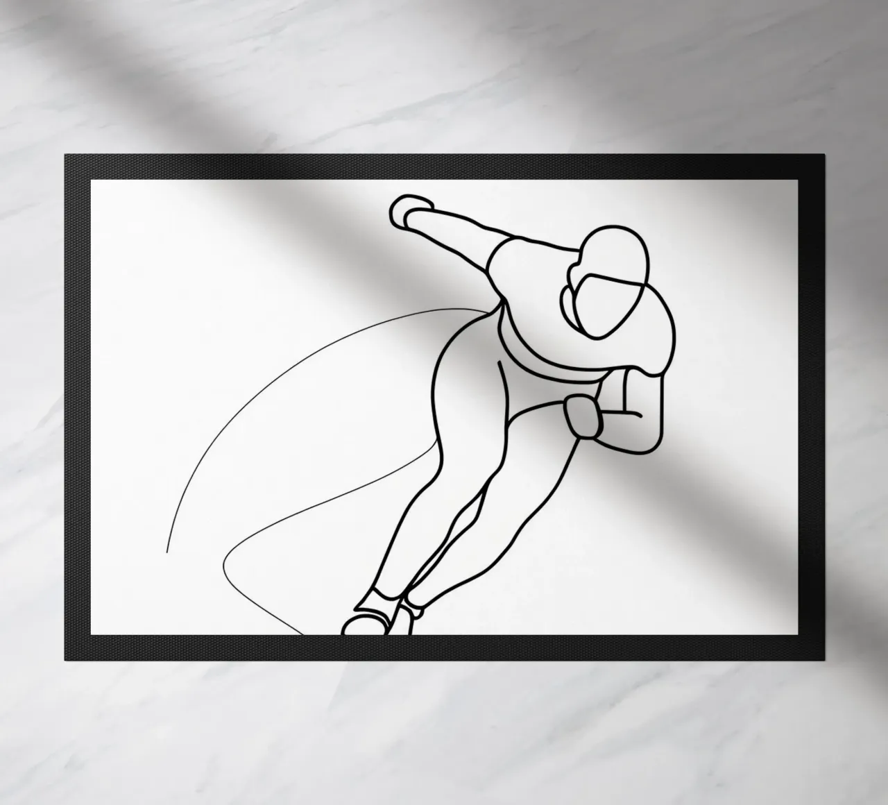 Pattinatore su ghiaccio - Line Art minimalista zerbino da Viv Line Art