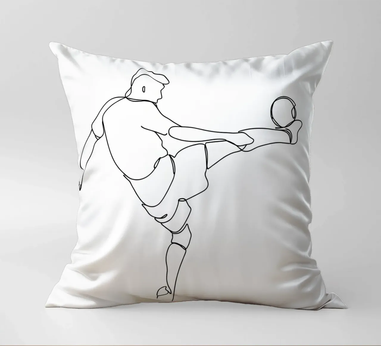 Calcio - Line art minimalista cuscino da Viv Line Art