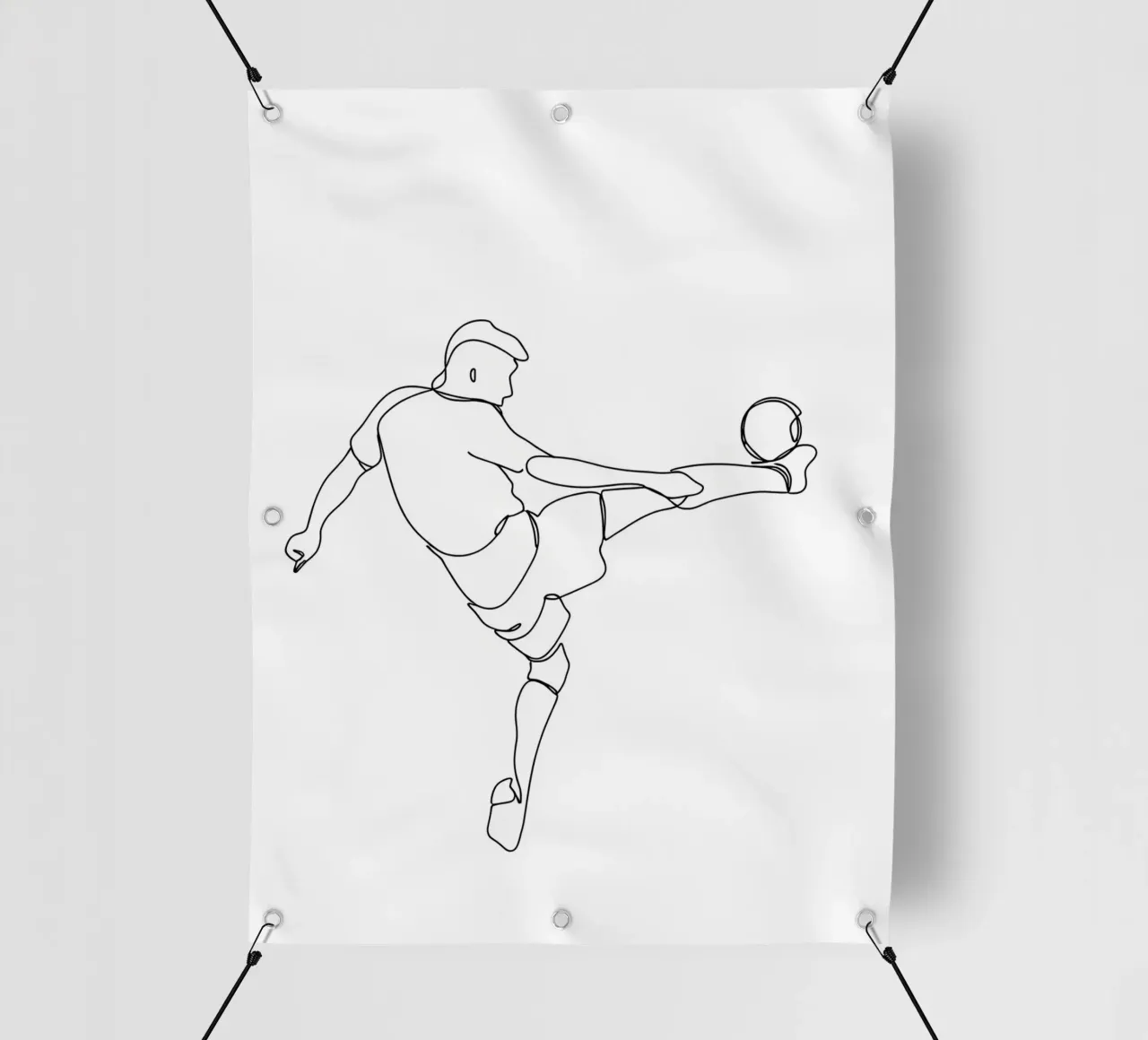 Calcio - Line art minimalista telo in pvc da Viv Line Art