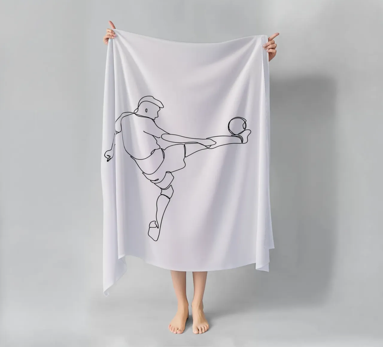 Calcio - Line art minimalista telo mare da Viv Line Art