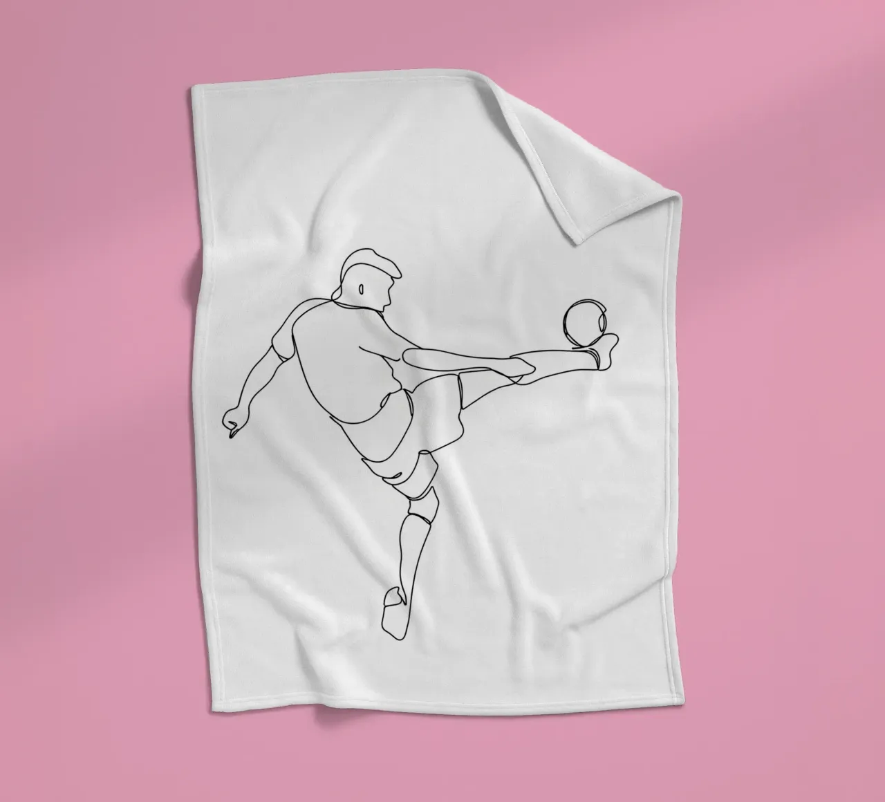Calcio - Line art minimalista coperta in pile da Viv Line Art