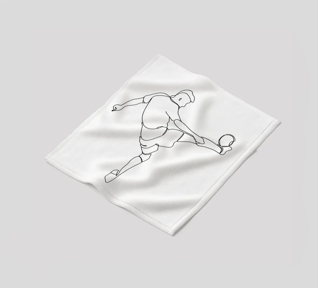Calcio - Line art minimalista coperta in pile da Viv Line Art