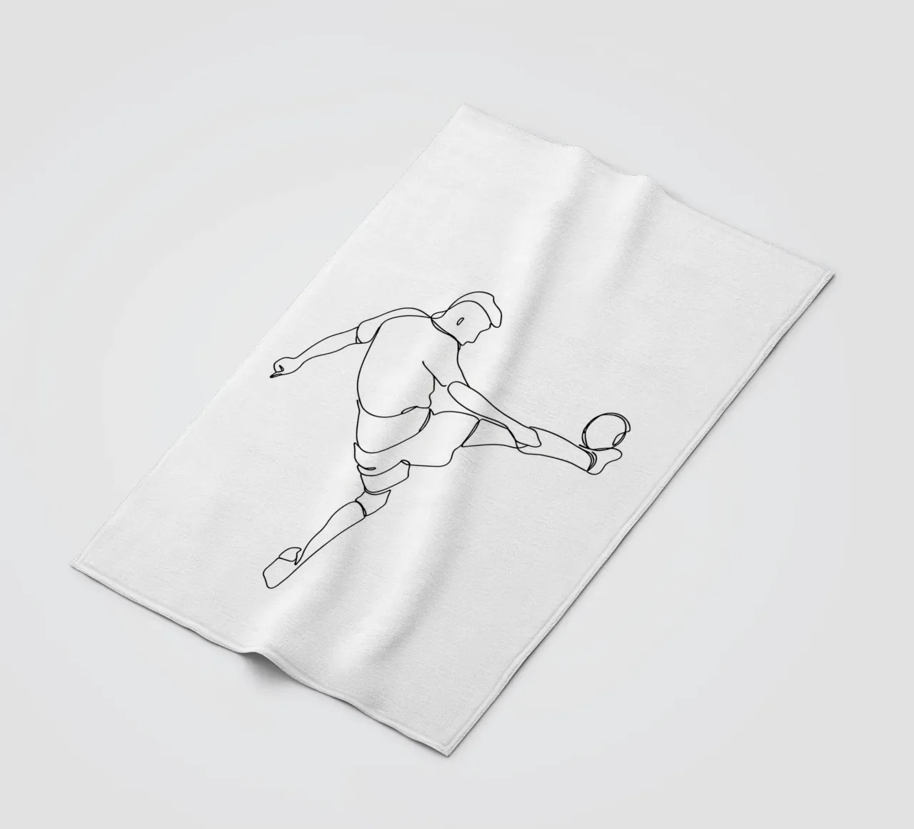 Calcio - Line art minimalista coperta in pile da Viv Line Art