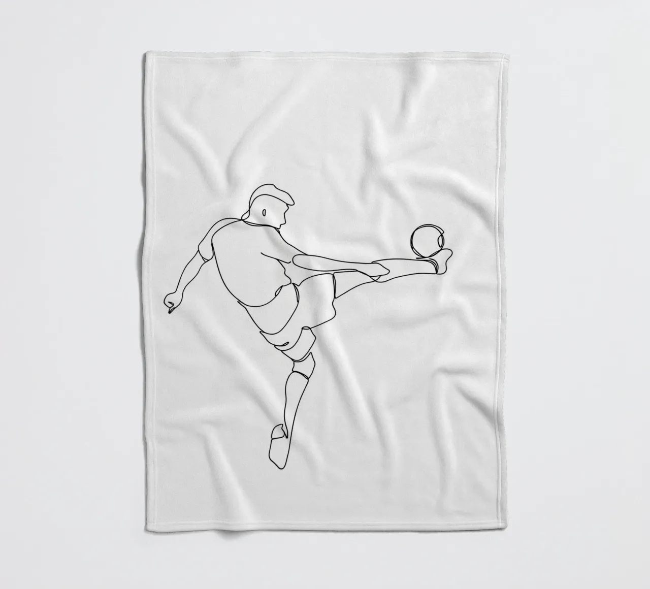 Calcio - Line art minimalista coperta in pile da Viv Line Art