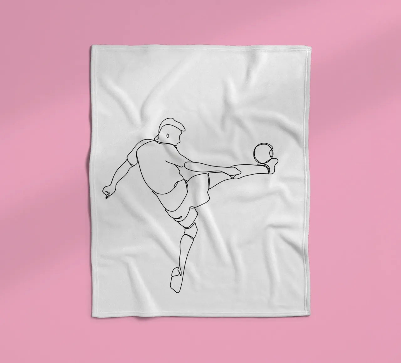 Calcio - Line art minimalista coperta in pile da Viv Line Art