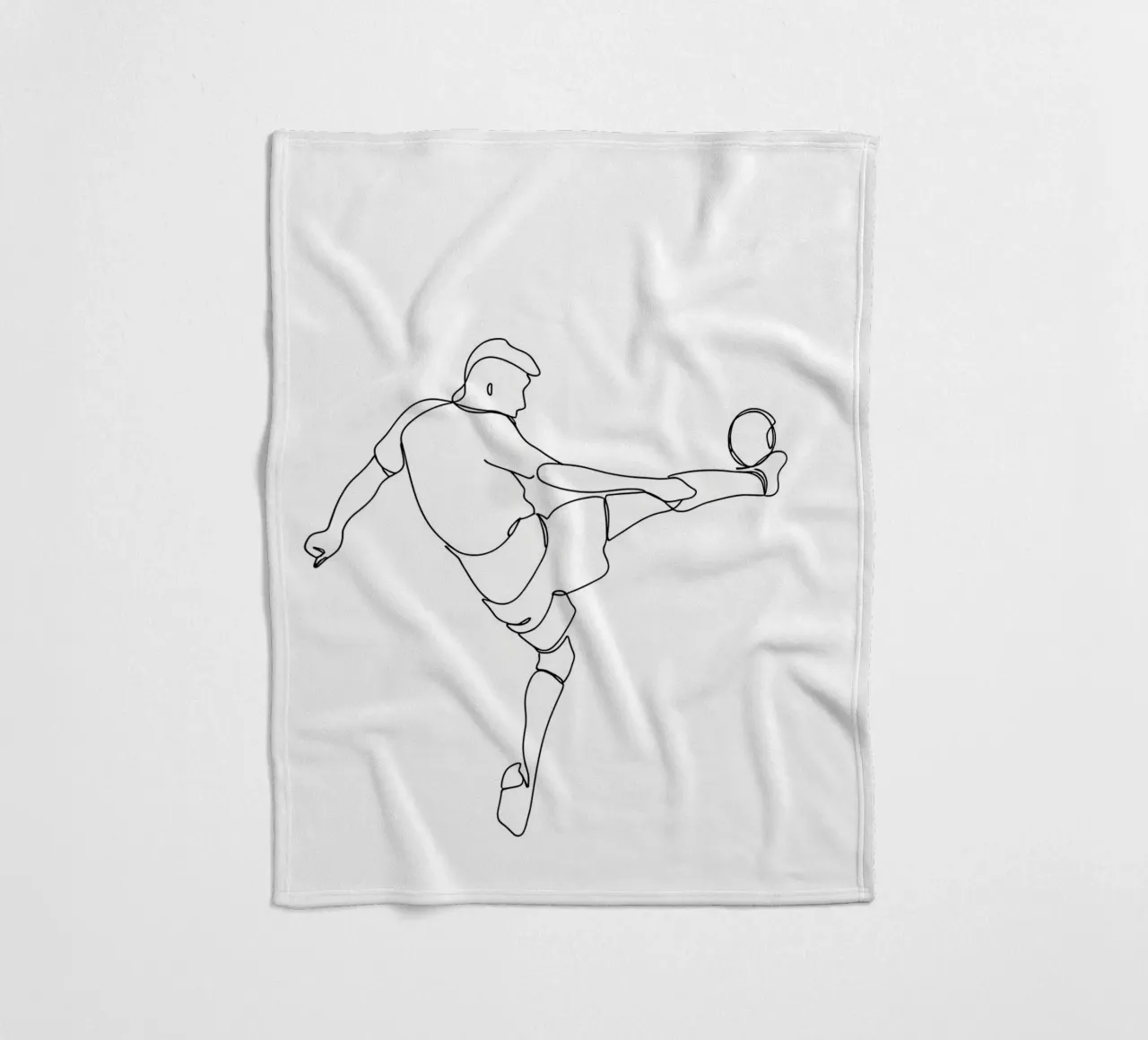 Calcio - Line art minimalista coperta in pile da Viv Line Art