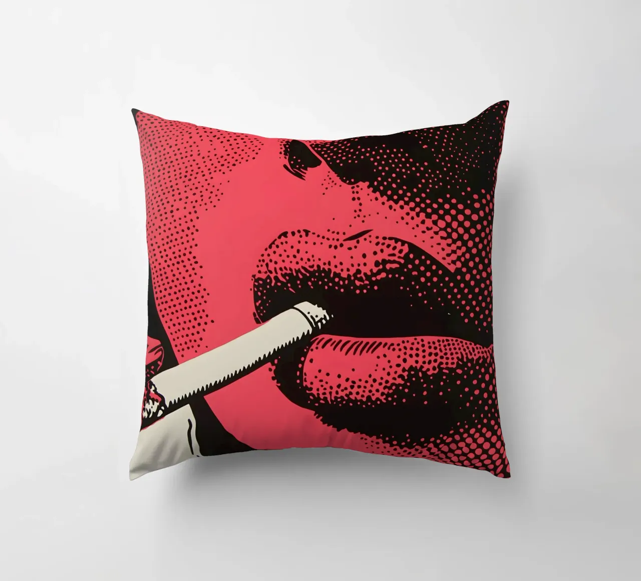 Neon Noir - Design drammatico delle labbra e dei fumi cuscino da Studio Mooodz