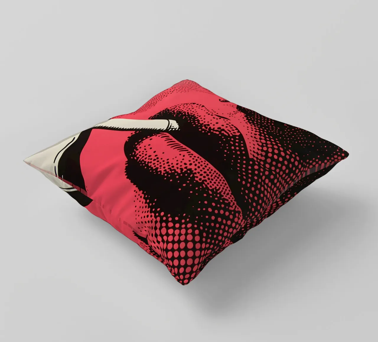 Neon Noir - Design drammatico delle labbra e dei fumi cuscino da Studio Mooodz