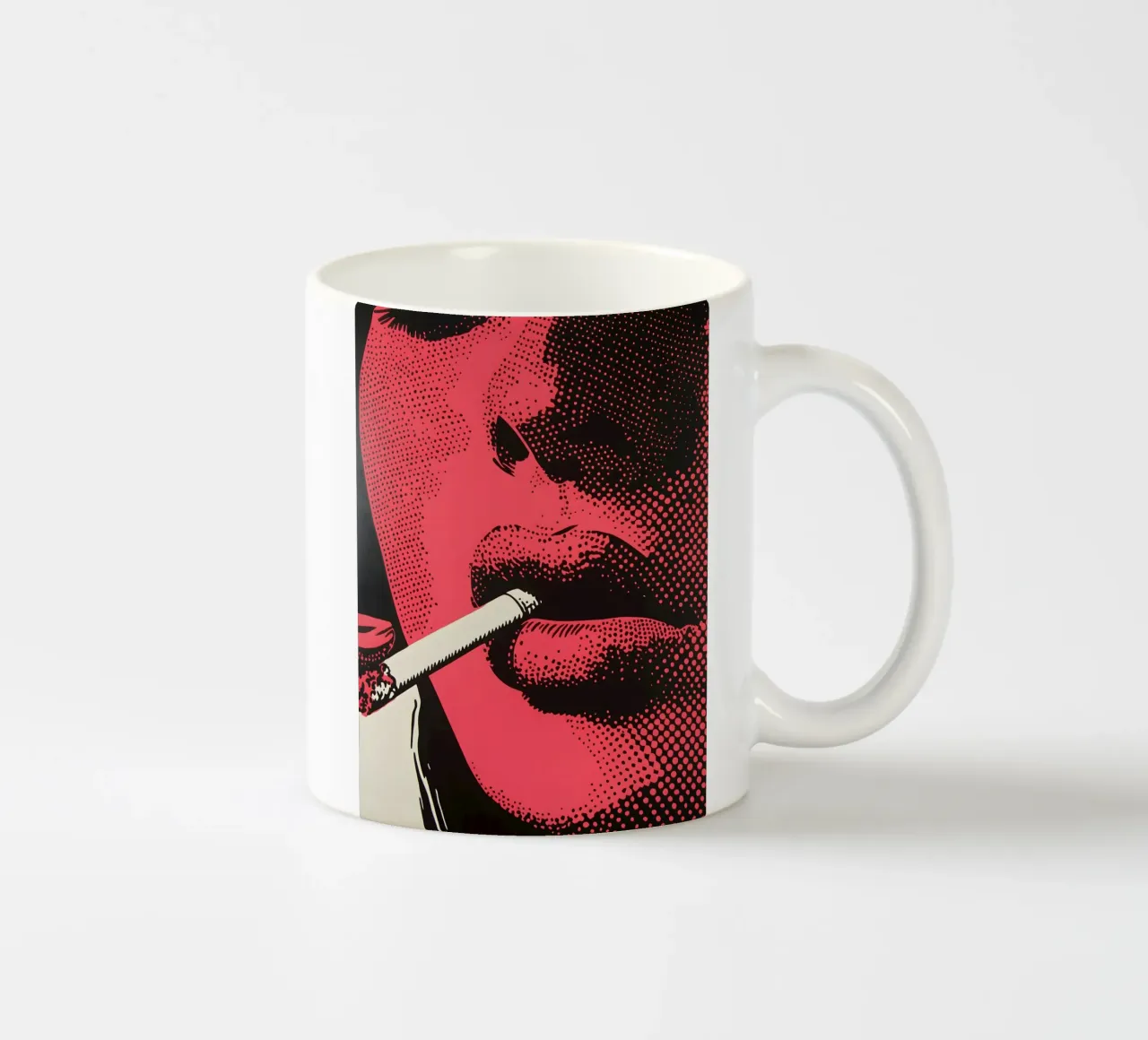 Neon Noir - Design drammatico delle labbra e dei fumi tazza in ceramica da Studio Mooodz
