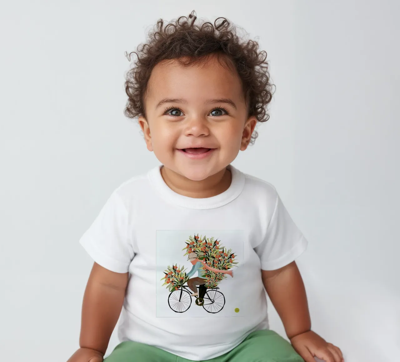 Bicycle baby t-shirt by Amalia Restrepo