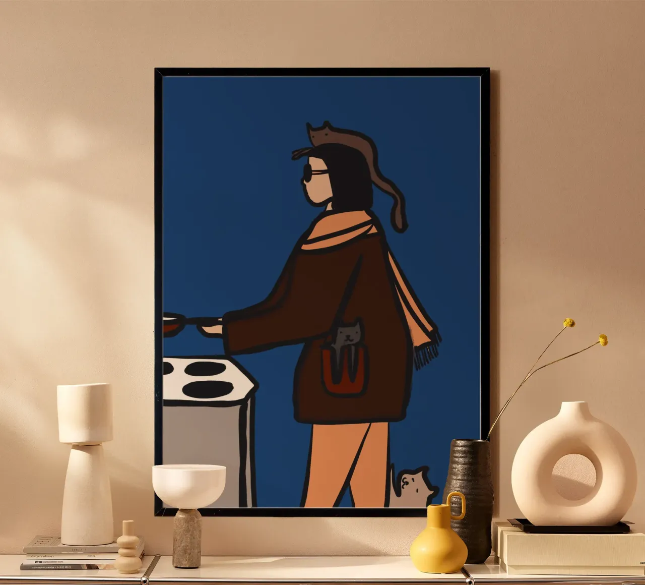 PURRR LOVE - Life with cats. poster con telaio in plastica da Gabi_Schöffel_Illustration