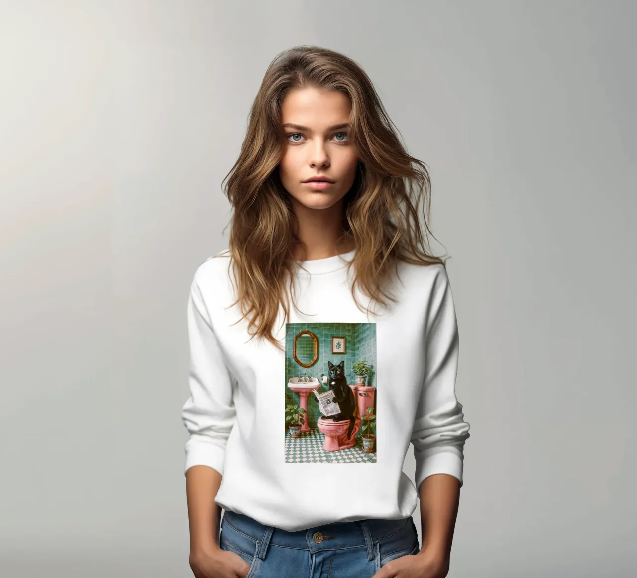 Bad Time Stories - De relaxte kat leest sweatshirt van Studio Mooodz