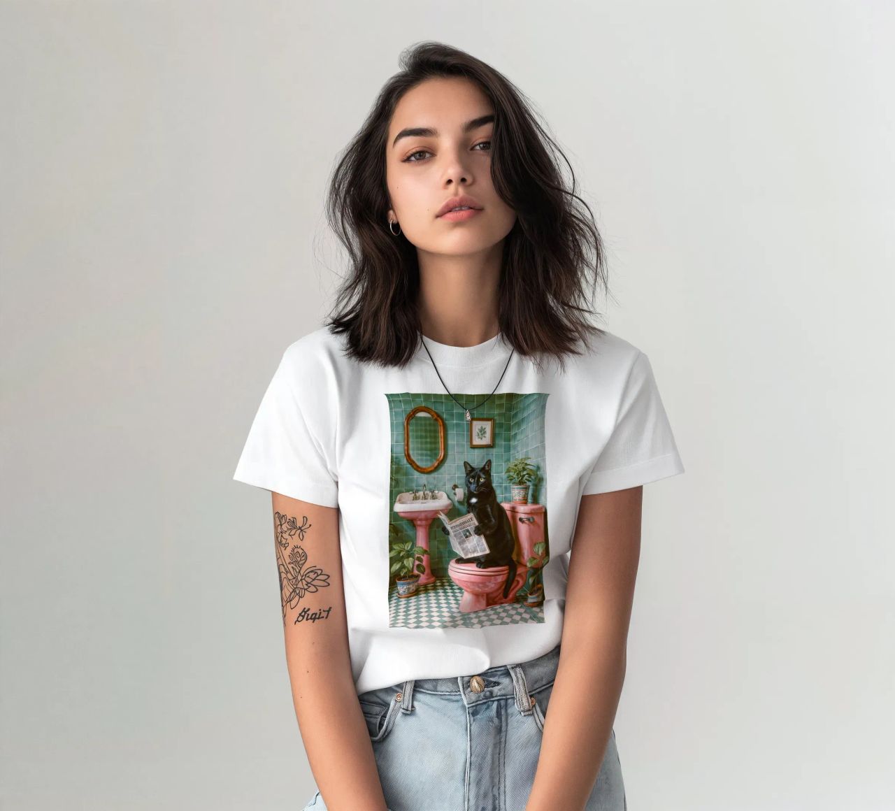 Bad Time Stories - The relaxed cat read t-shirt by Studio Mooodz