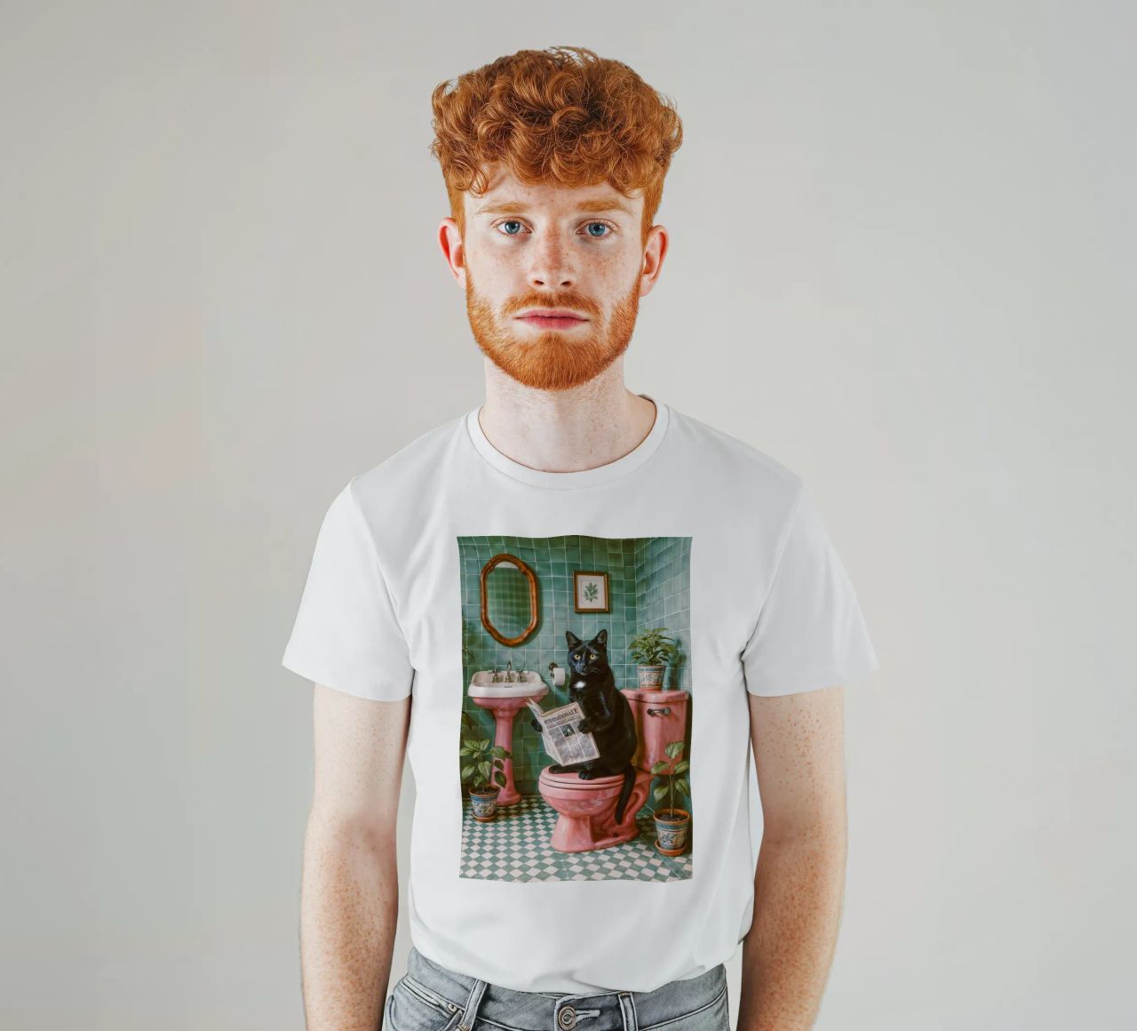 Bad Time Stories - The relaxed cat read t-shirt by Studio Mooodz