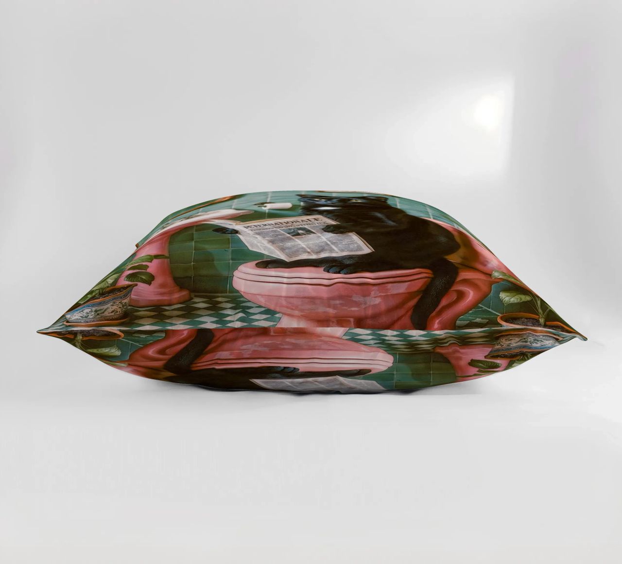 Bad Time Stories - The relaxed cat read decorative cushion by Studio Mooodz