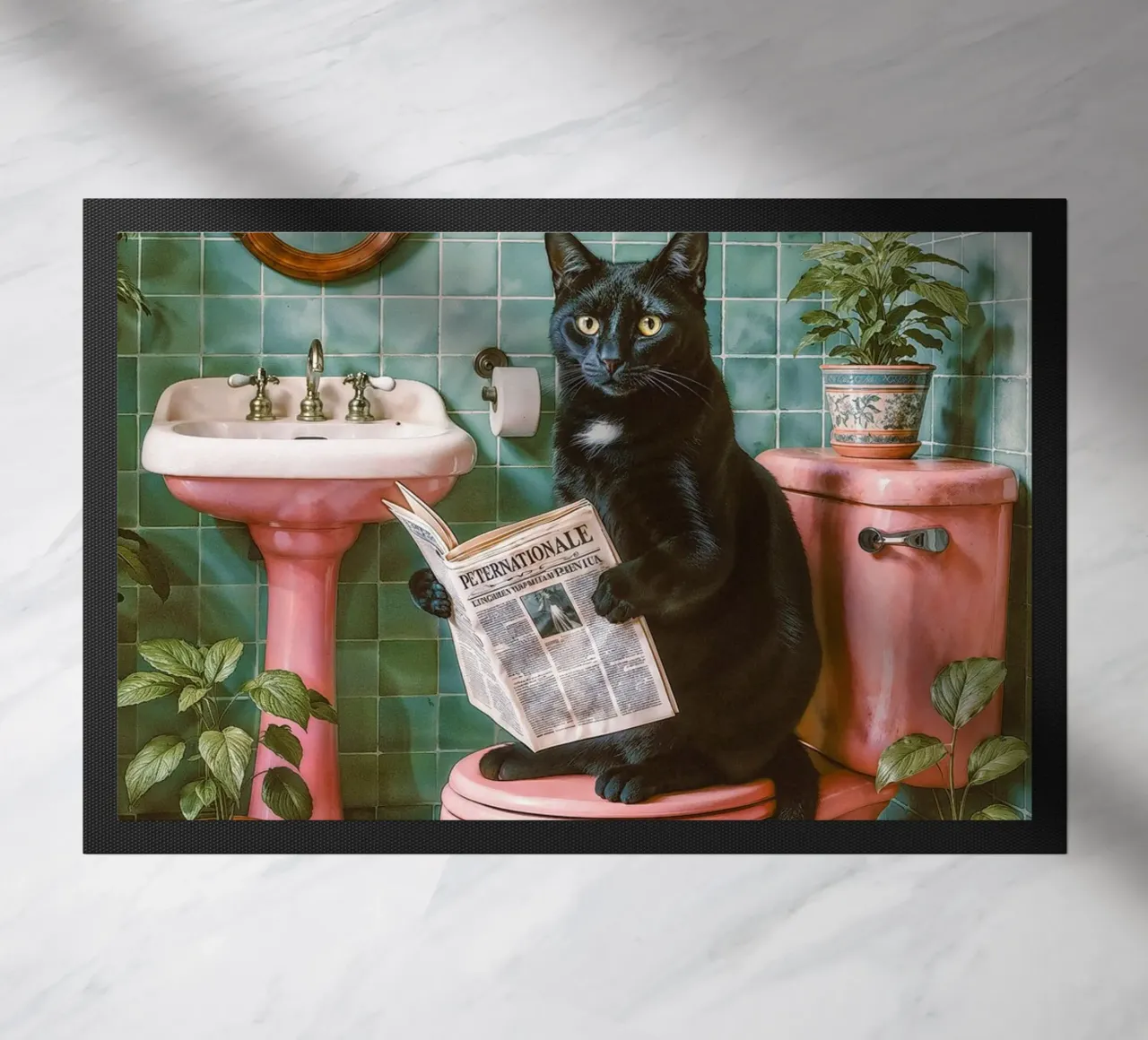 Bad Time Stories - The relaxed cat read doormat by Studio Mooodz