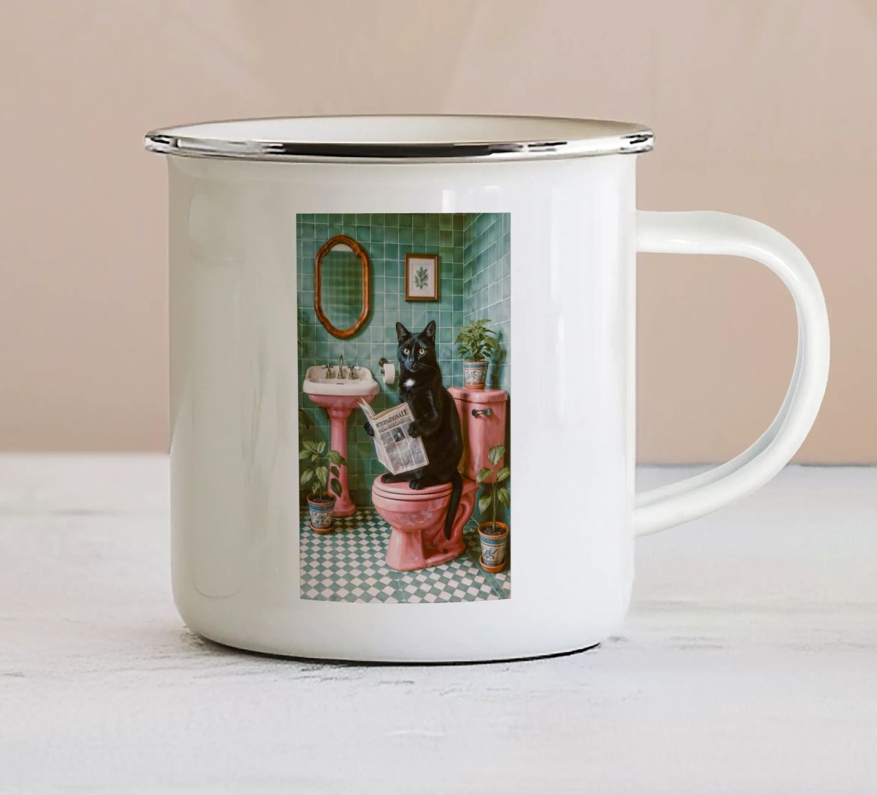 Bad Time Stories - La lecture détendue des chats mug en émail de Studio Mooodz
