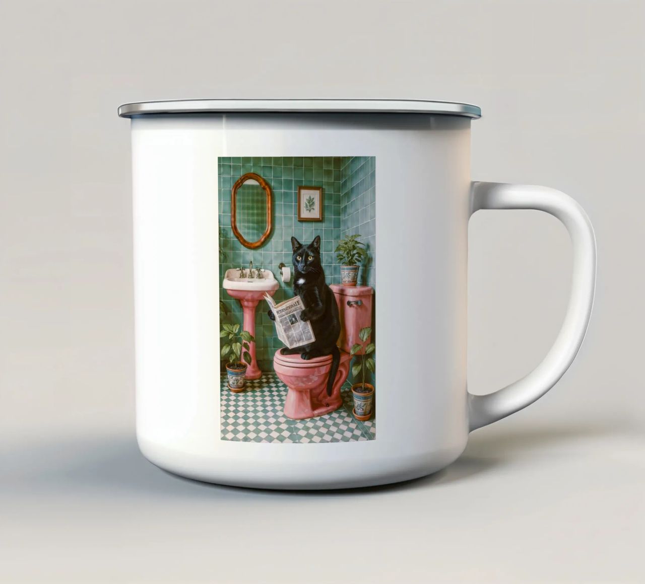Bad Time Stories - La lecture détendue des chats mug en émail de Studio Mooodz