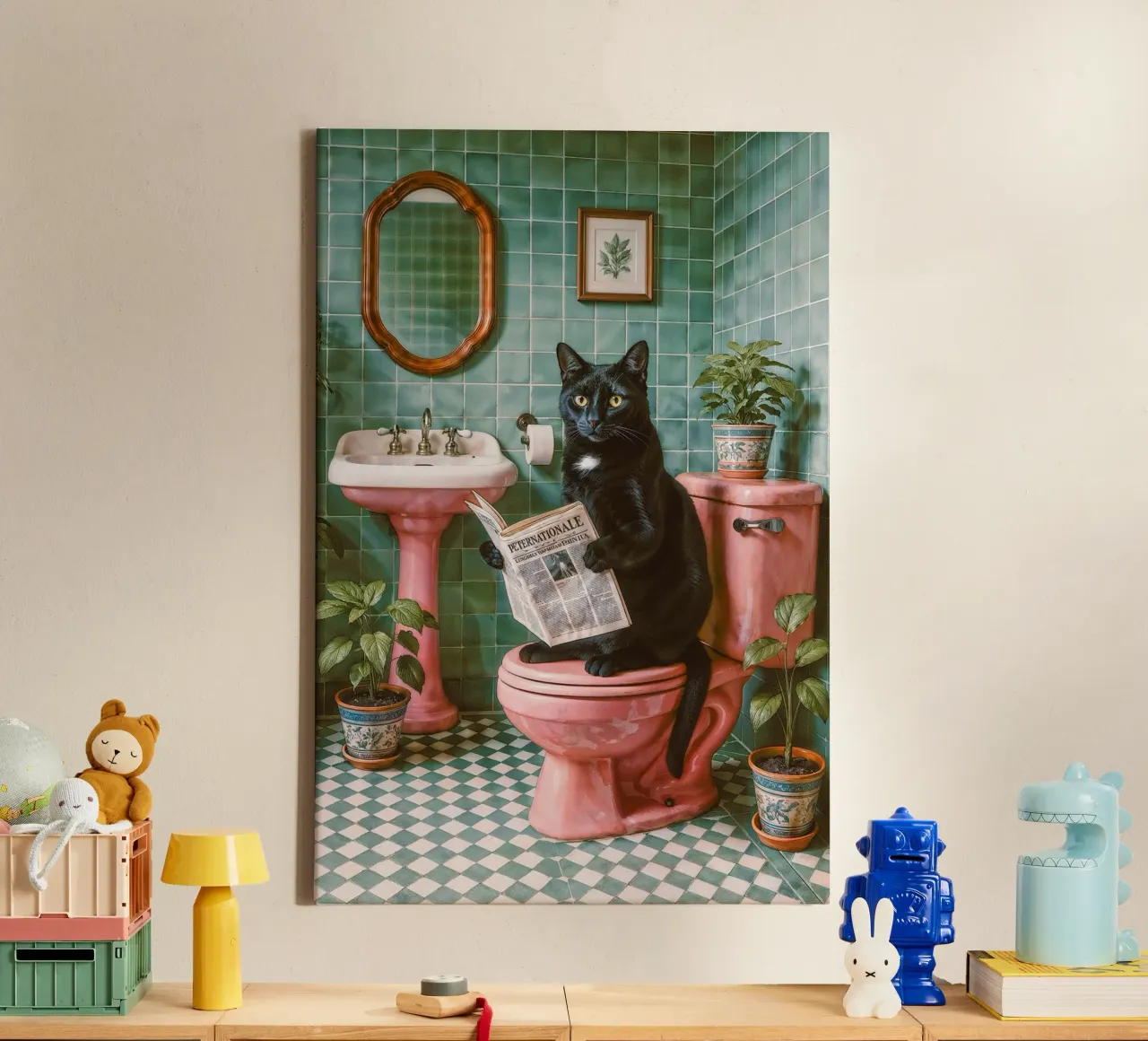 Storie del tempo cattivo - La lettura rilassata del gatto tela da Studio Mooodz
