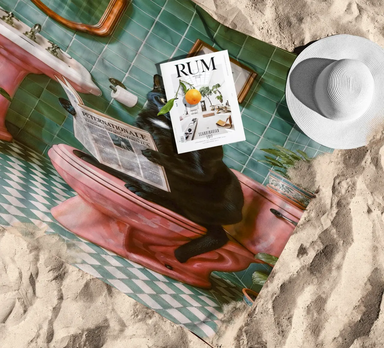 Bad Time Stories - La lectura relajada de los gatos toalla de playa de Studio Mooodz