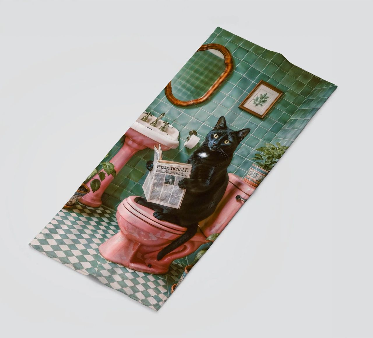Bad Time Stories - The relaxed cat read beach towel by Studio Mooodz