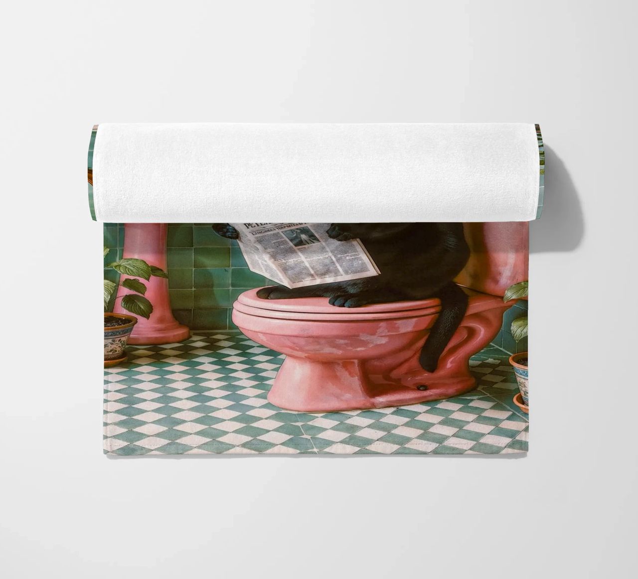 Bad Time Stories - The relaxed cat read beach towel by Studio Mooodz