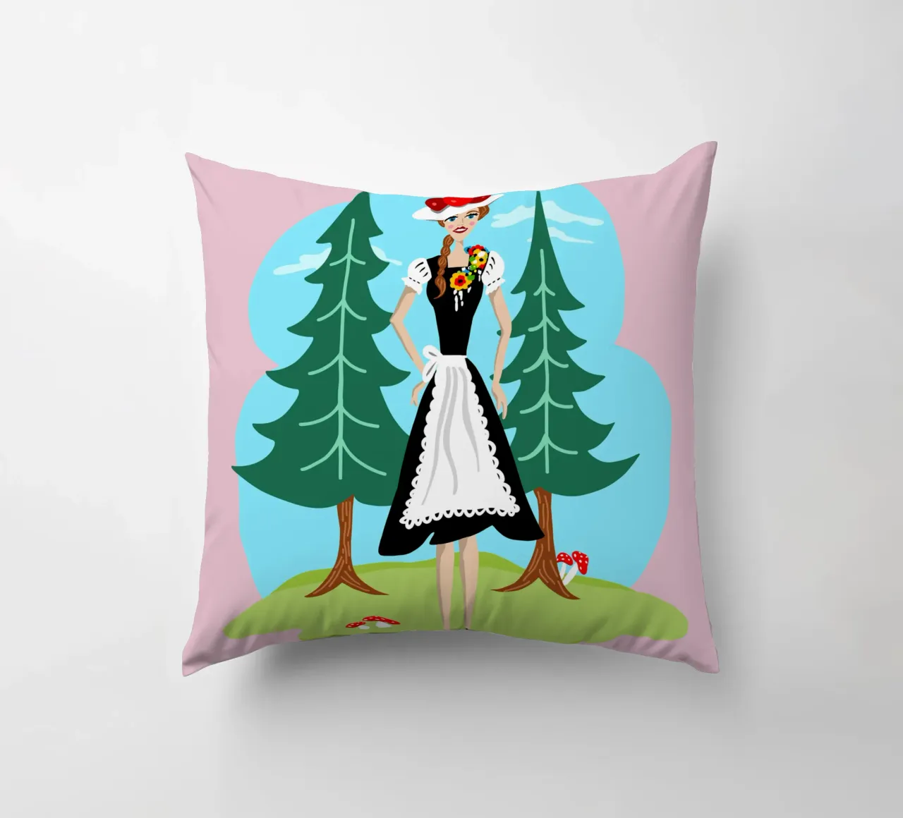 Ragazza della Foresta Nera cuscino da DYDesign