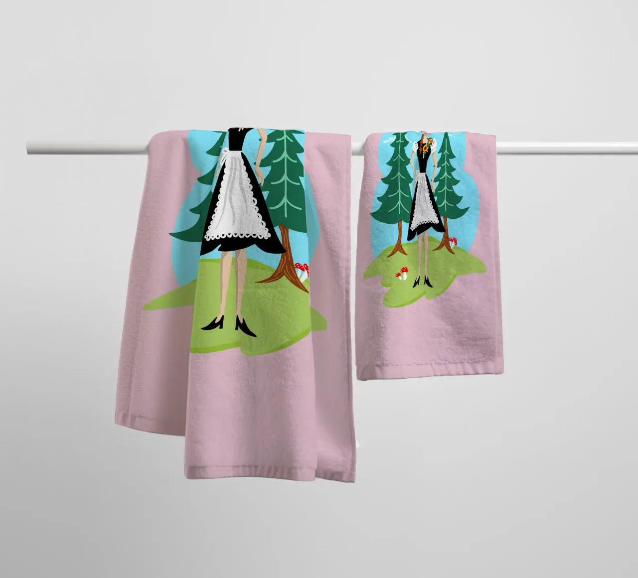 Ragazza della Foresta Nera asciugamano da bagno da DYDesign