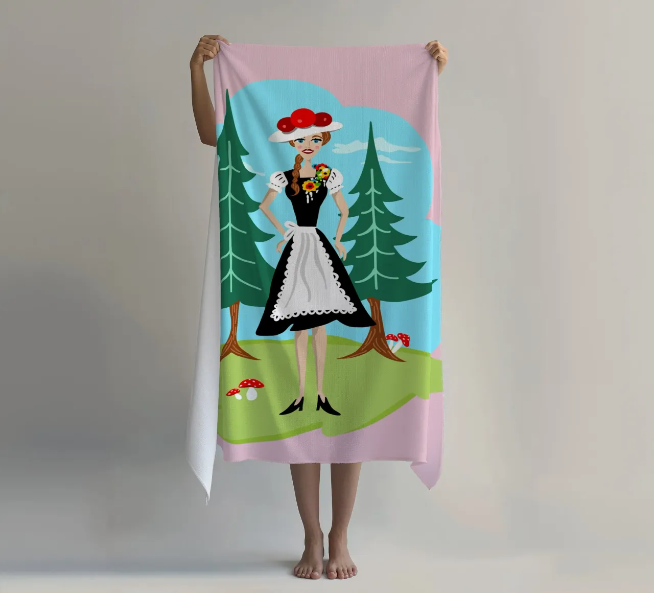 Ragazza della Foresta Nera telo mare da DYDesign