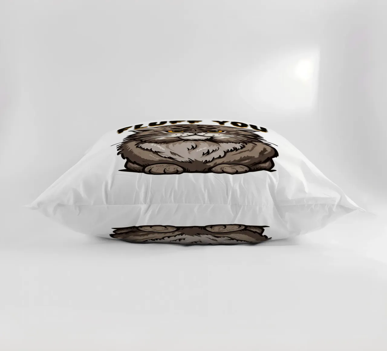 angry fluffy cat. decorative cushion by 🥝 KIWI STORE
